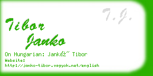 tibor janko business card